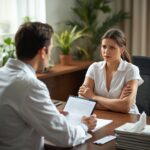 A woman discussing birth control with her doctor, representing how Holistic Gynaecology Clinic London offers holistic solutions beyond the pill to address women’s health problems at their root.