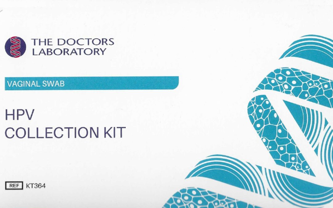 HPV self-collection vaginal swab kit from The Doctors Laboratory used by Holistic Gynaecology Clinic London for self-taken smear testing