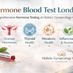 Hormone blood test London infographic explaining the Hormone Balance Panel at Holistic Gynaecology Clinic London.