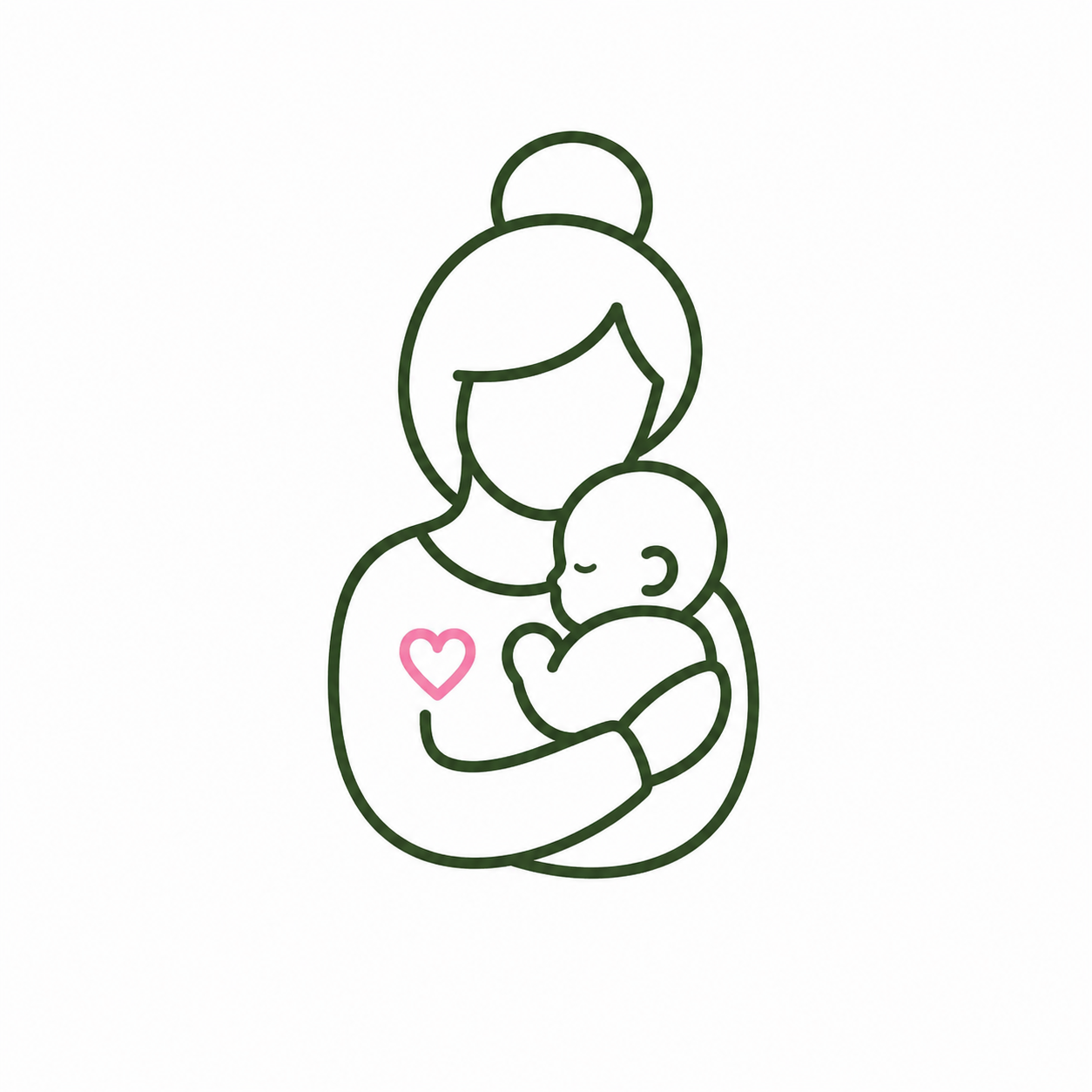 Mother and baby icon symbolising holistic postpartum support, hormonal recovery and women's health care at Holistic Gynaecology Clinic London.